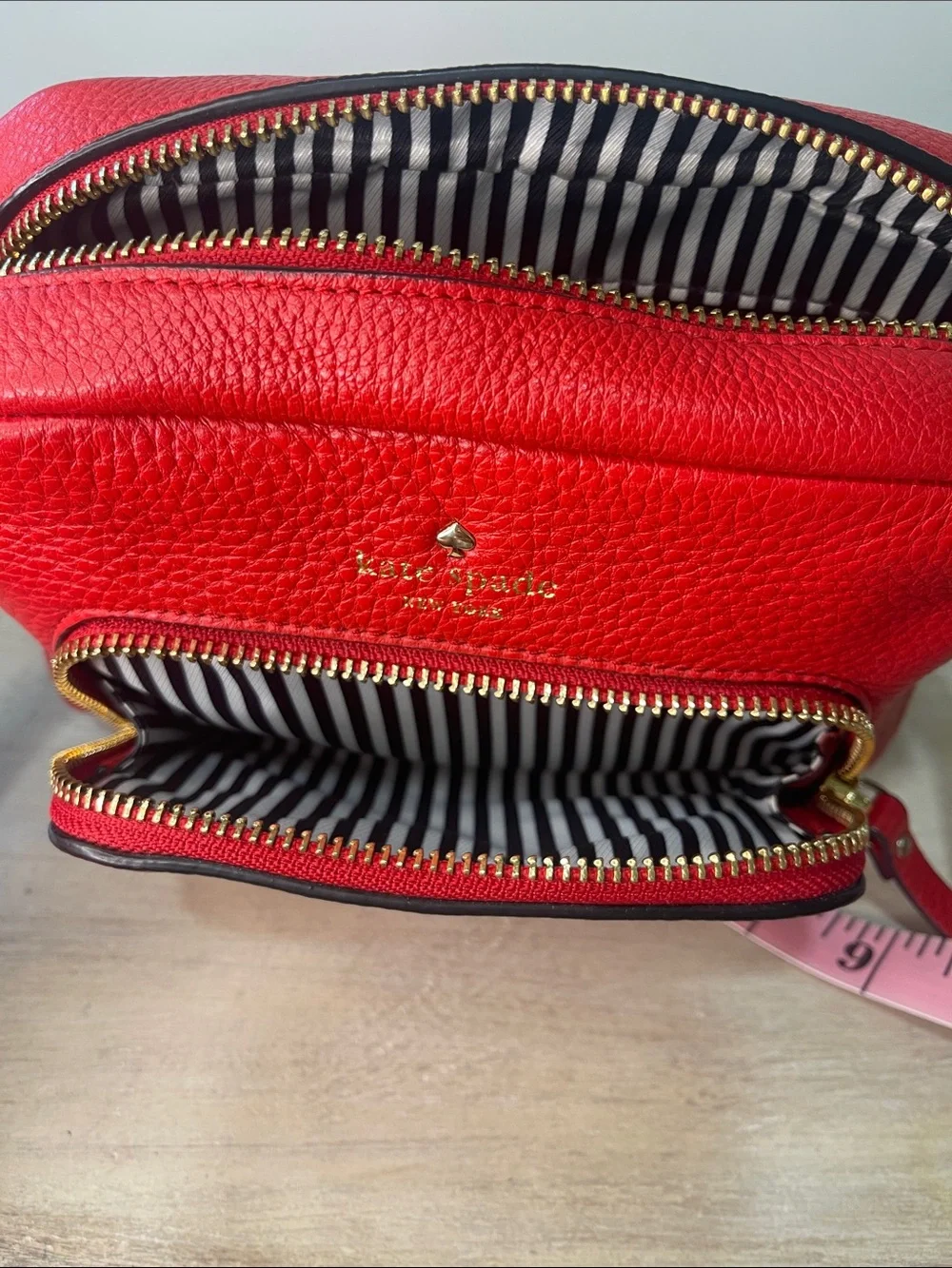 Kate Spade Red pebble leather Cobble Hill Mini Rosie